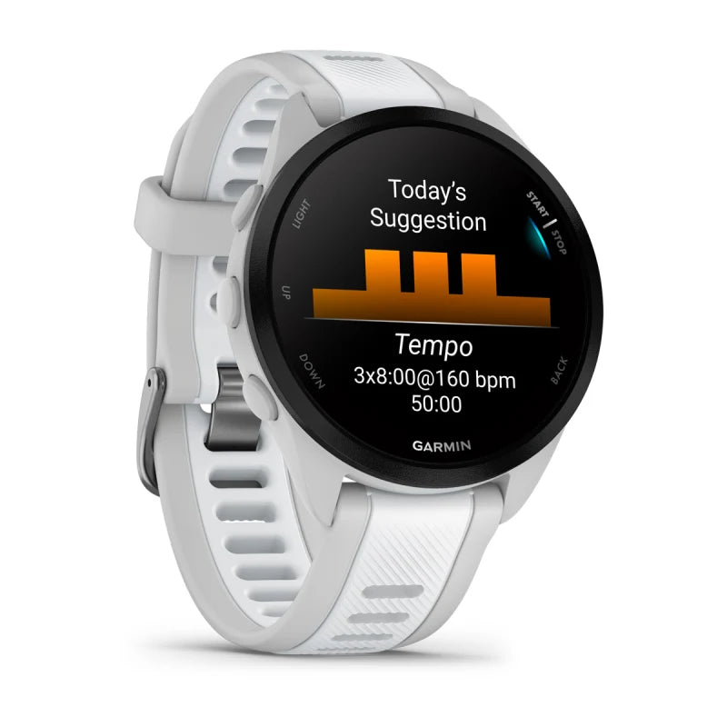 Garmin Forerunner 165 Music GPS Running Smartwatch - Mist Grey / Whitestone