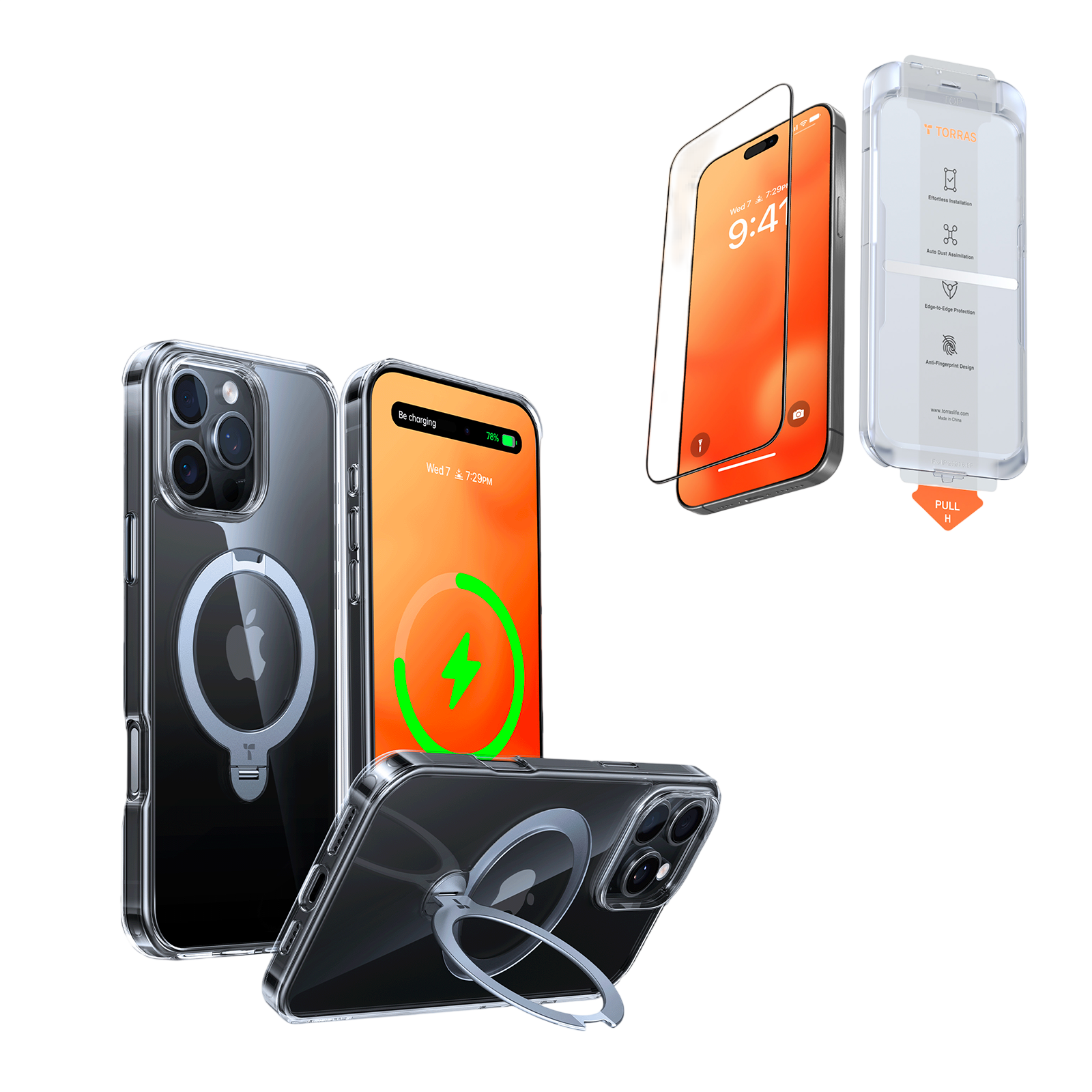TORRAS Ostand 360° Spin Stand MagSafe Case for iPhone 16 Pro Max