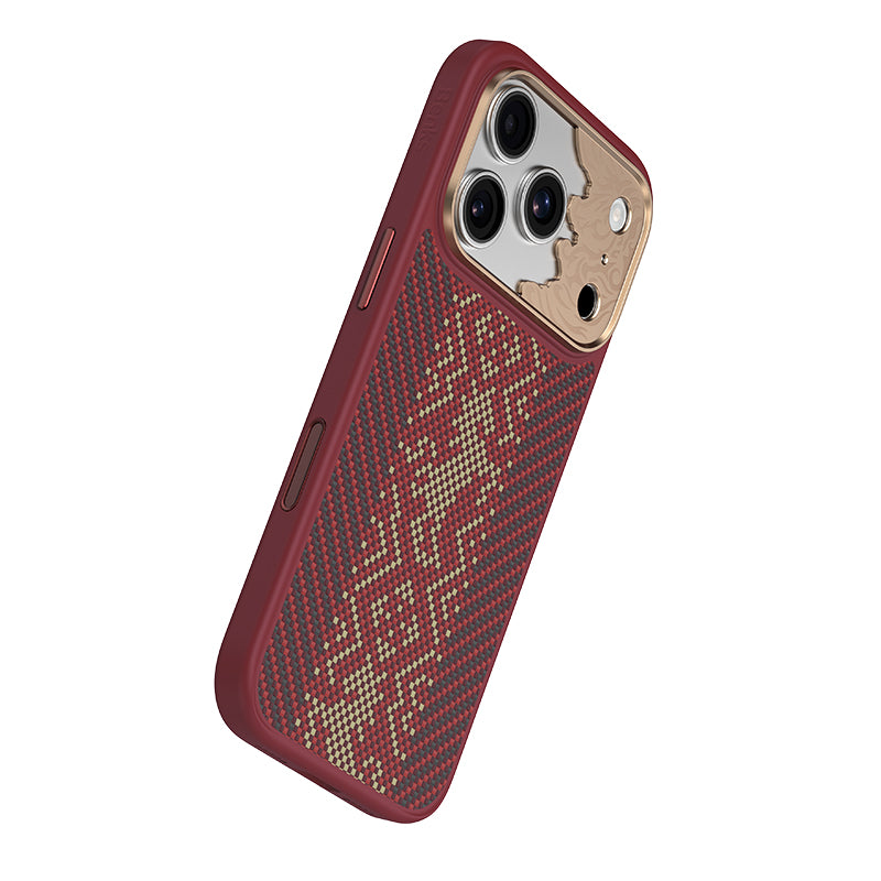 Benks Knight ArmorPro Case built with Kevlar® for iPhone 17 Pro & Pro Max - Red render 3