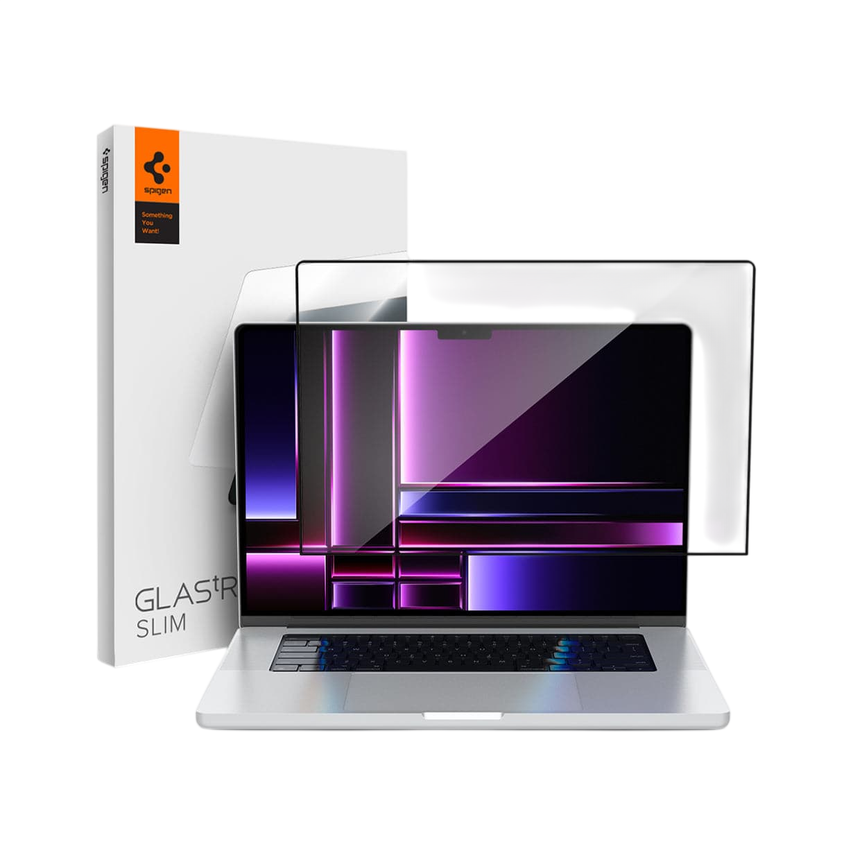 واقي شاشة زجاجي مقسى Spigen GLAS.tR SLIM لجهاز MacBook Pro مقاس 14 بوصة M5 / M4 / M3 / M2 / M1