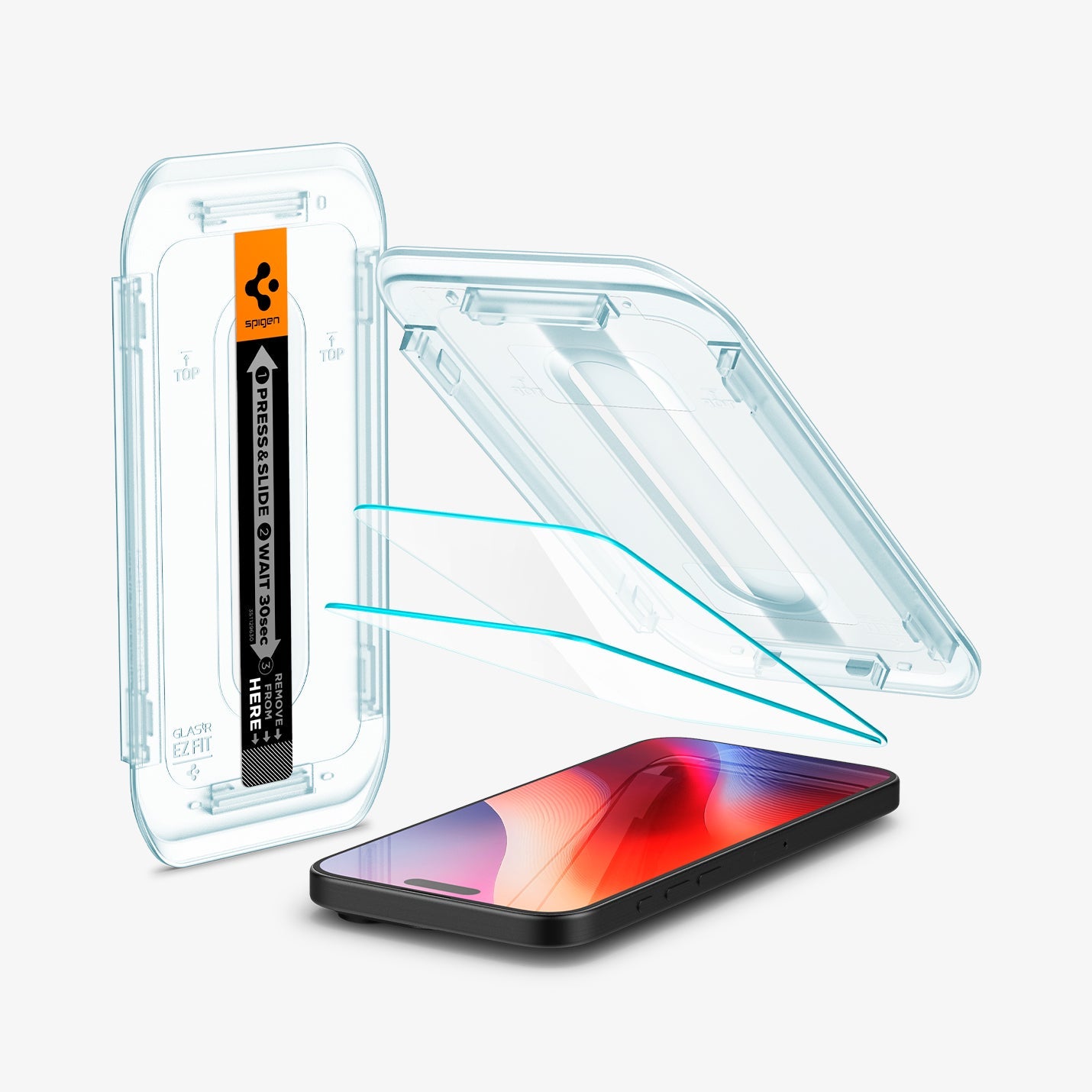 واقي شاشة Spigen iPhone 16 Pro - GLAS.tR EZ Fit - عبوتان