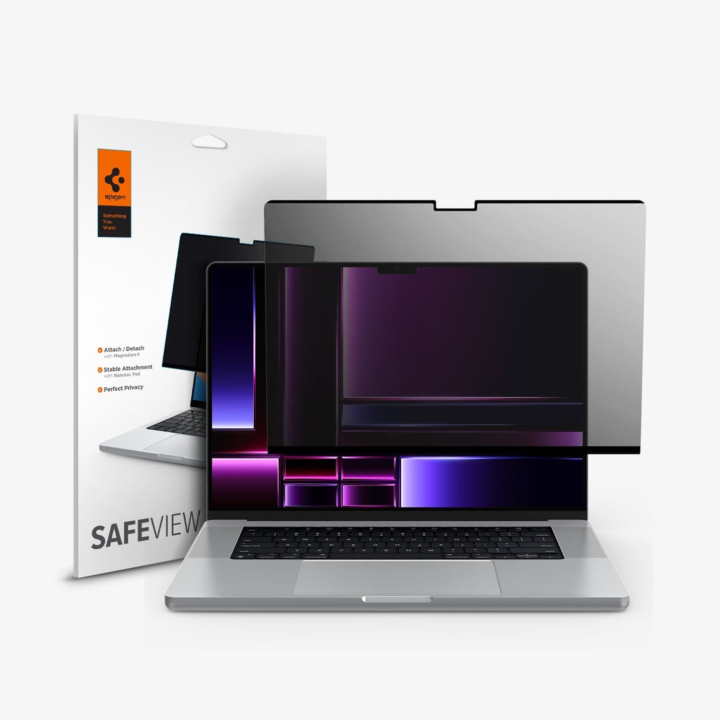 Spigen Safe View Privacy Screen Protector for MacBook Pro (M5 / M4 / M3 / M2 / M1)
