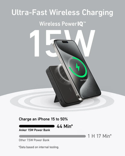 Anker MagGo Power Bank 10k Qi2 Certified (15W) -  Black