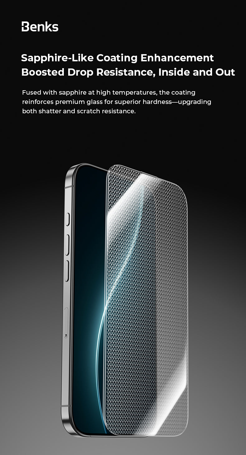 واقي شاشة زجاجي بنكس ووريور من الياقوت لـ iPhone 17 Pro Max / 17 Pro / Air / 17