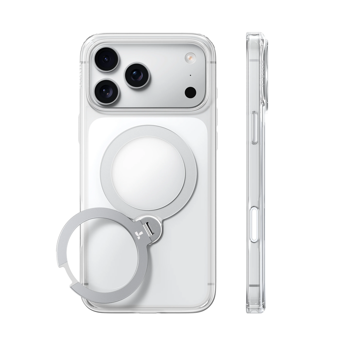 Torras Ostand Q3 Spin Case for iPhone 18 Pro Max - Clear 