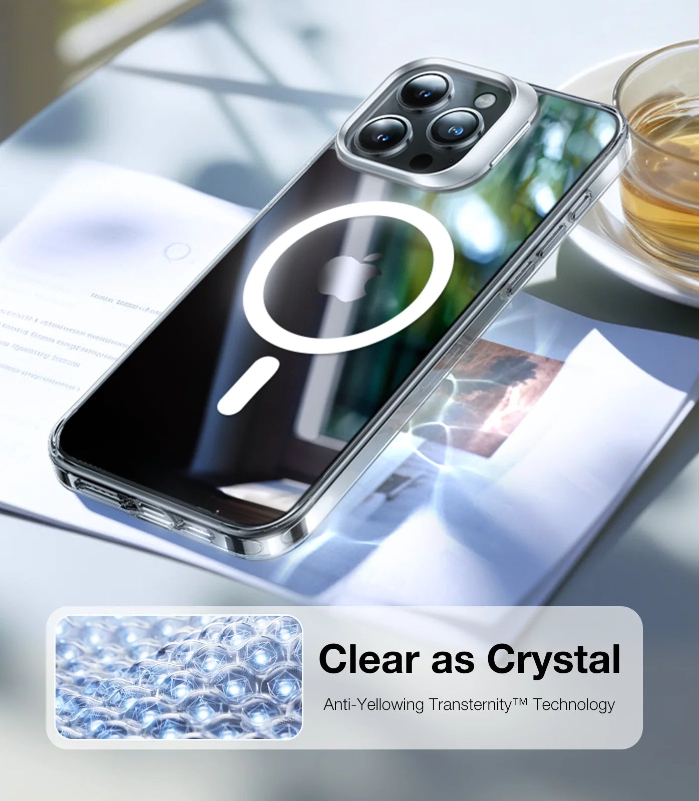 Torras Clear Lstand Magsafe Case for iPhone 15 Pro Max