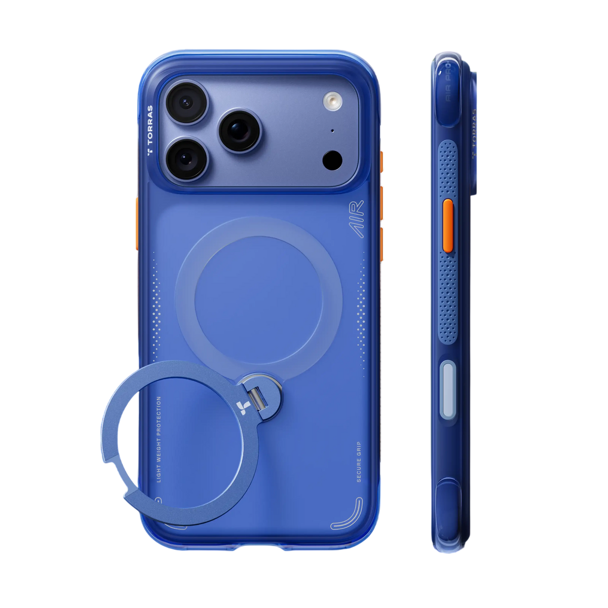 Torras Ostand Q3 Air Case for iPhone 18 Pro - Arctic Blue 