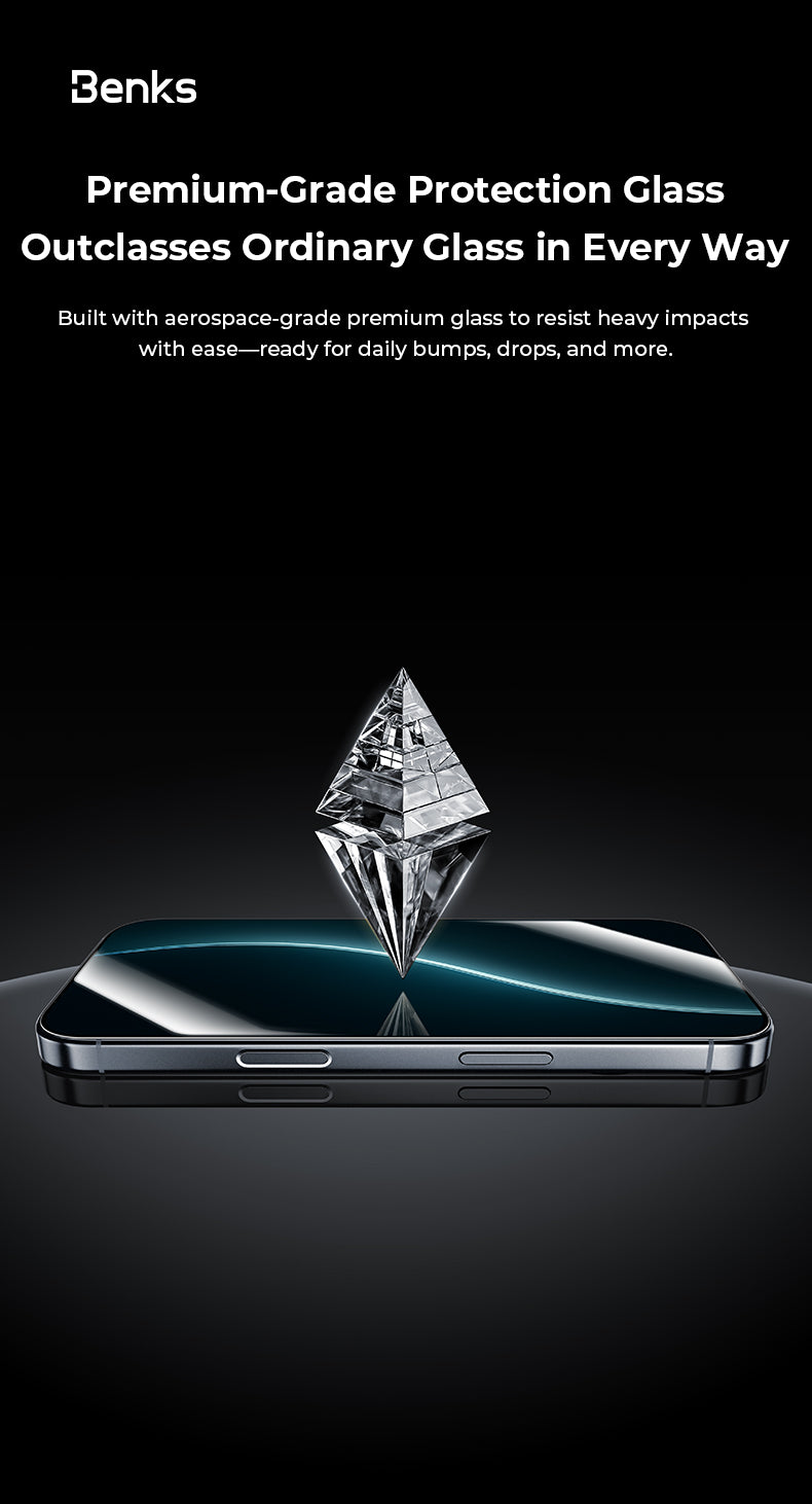 واقي شاشة زجاجي بنكس ووريور من الياقوت لـ iPhone 17 Pro Max / 17 Pro / Air / 17