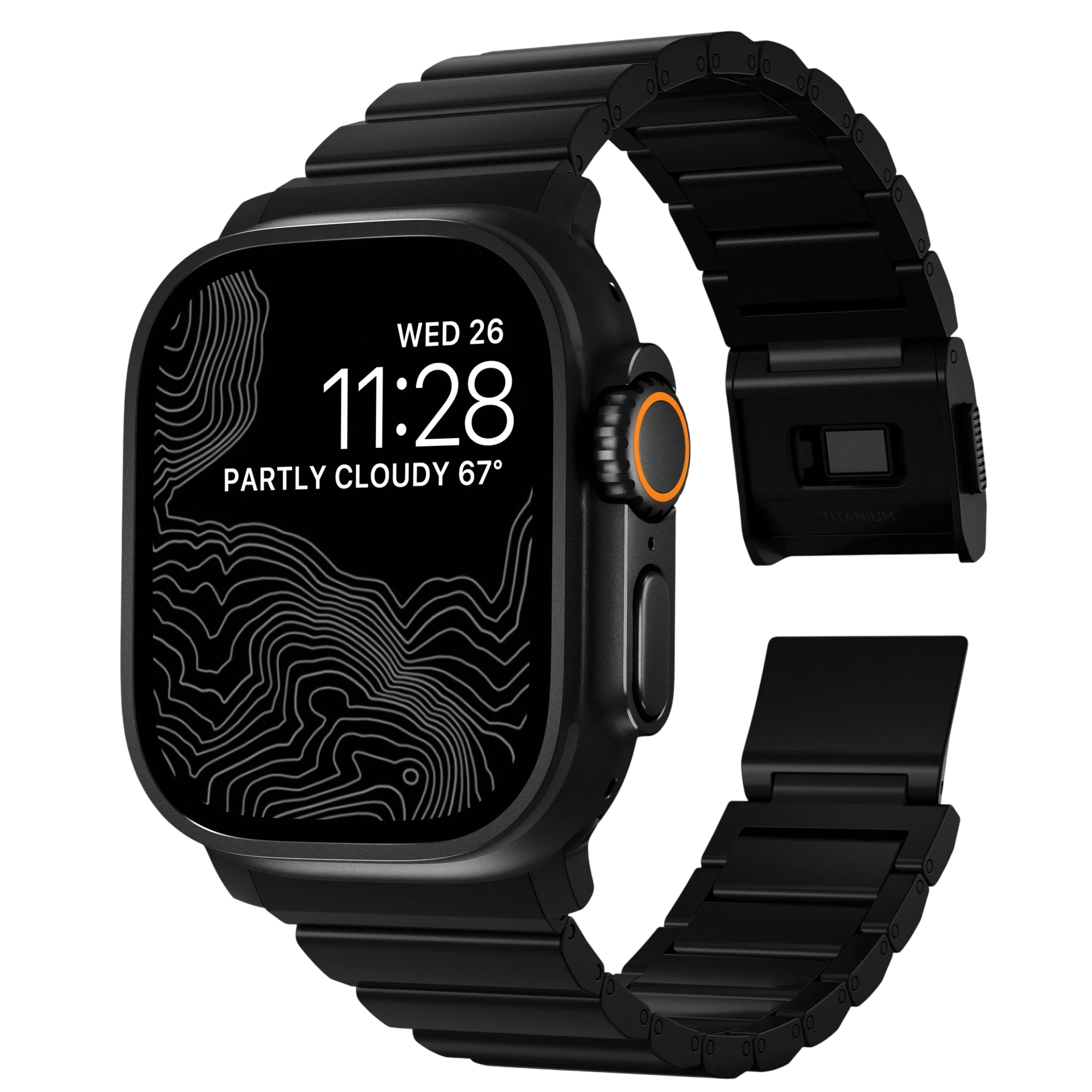 سوار التيتانيوم من الأجهزة الطبيعية من نوماد لساعة أبل 49 ملم / 46 ملم