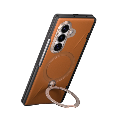 Torras Ostand Q3 VegSkin for Samsung Galaxy Z Fold 8 Ultra - Amber Brown 