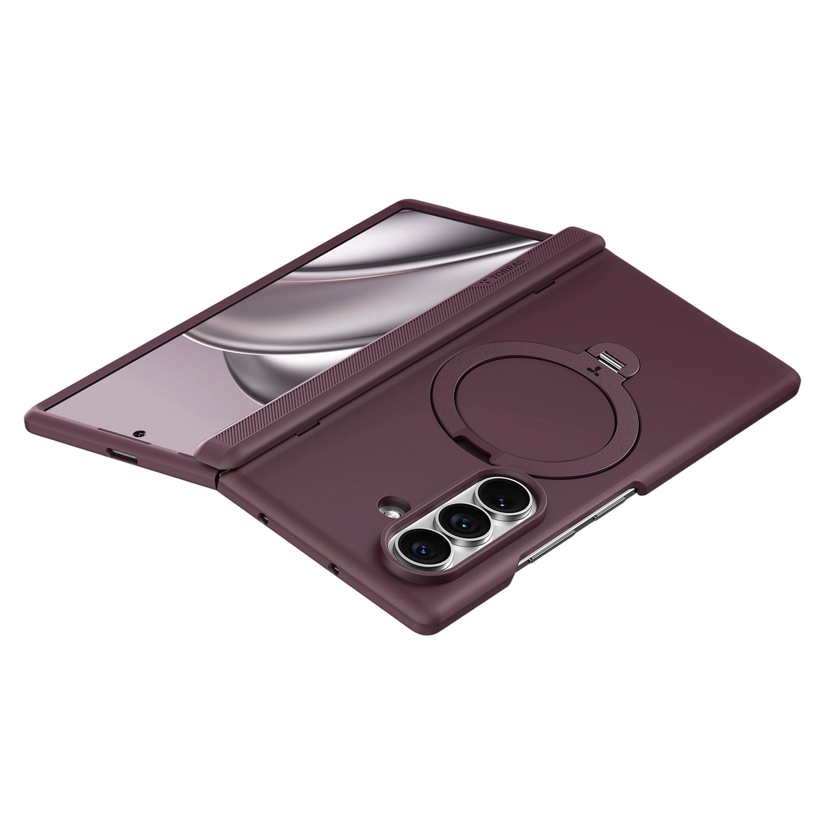 Torras Ostand Q3 Spin for Samsung Galaxy Z Fold 8 Ultra - Deep Purple 