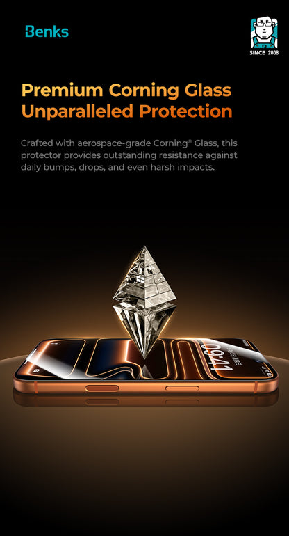 حماية شاشة بنكس جلاس ووريور سافاير V2.0 لجهاز آيفون 17 برو ماكس / 17 برو