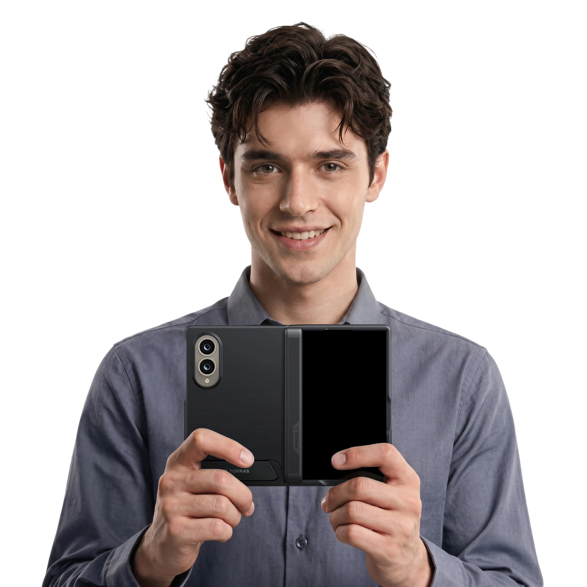 Torras Ostand L1 for Samsung Galaxy Z Fold 8 - Black 