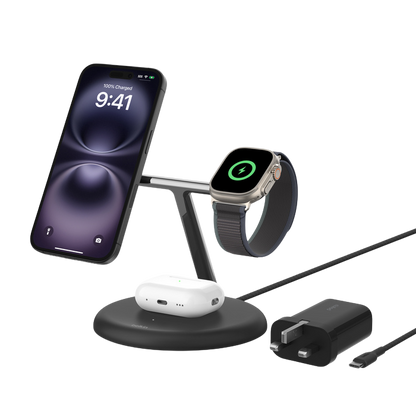 Belkin BoostCharge Pro 3-in-1 Magnetic Wireless Charging Stand with Qi2 15W