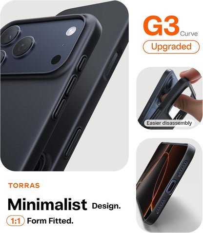 TORRAS SlimFit MagSafe Black Case for iPhone 17 Pro Max / 17 Pro / Air / 17