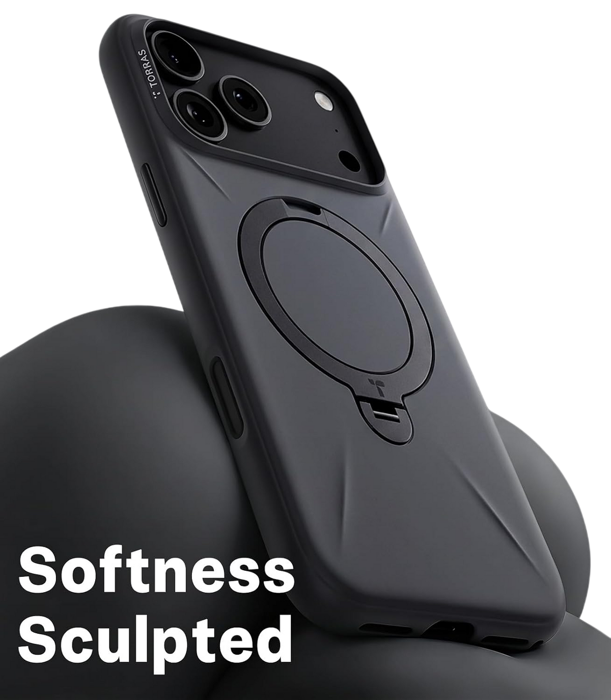 Torras Ostand Q3 Silicone Case for iPhone 18 Pro - Grey 