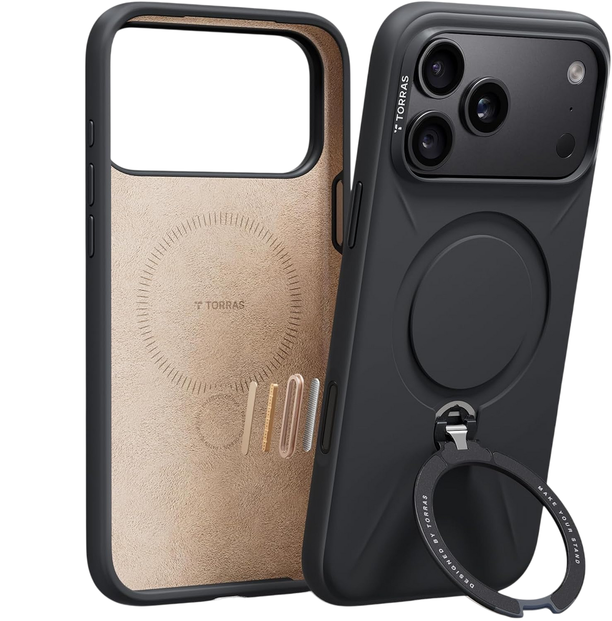 Torras Ostand Q3 Silicone Case for iPhone 18 Pro - Grey 