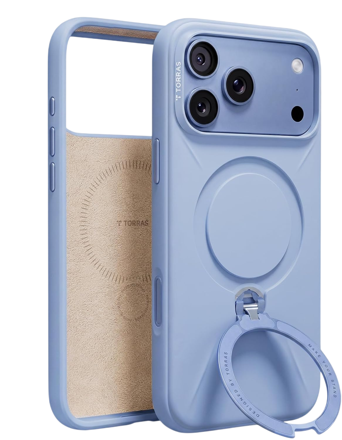 Torras Ostand Q3 Silicone Case for iPhone 18 Pro - Blue 