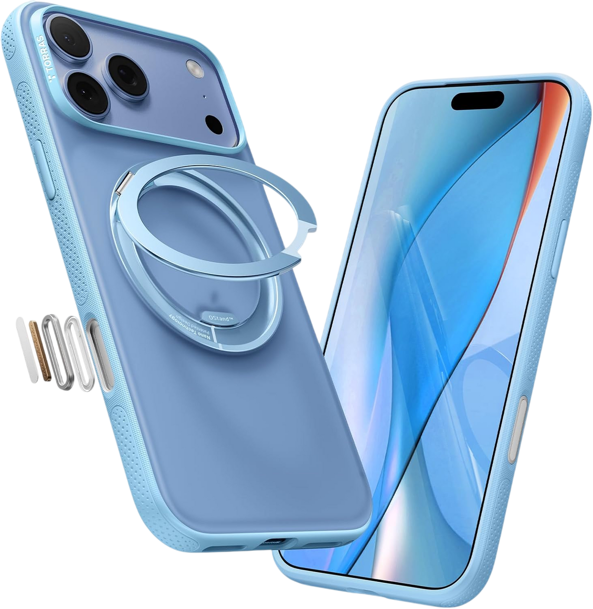 Torras Ostand O3 Light Case for iPhone 18 Pro - Blue #color_blue
