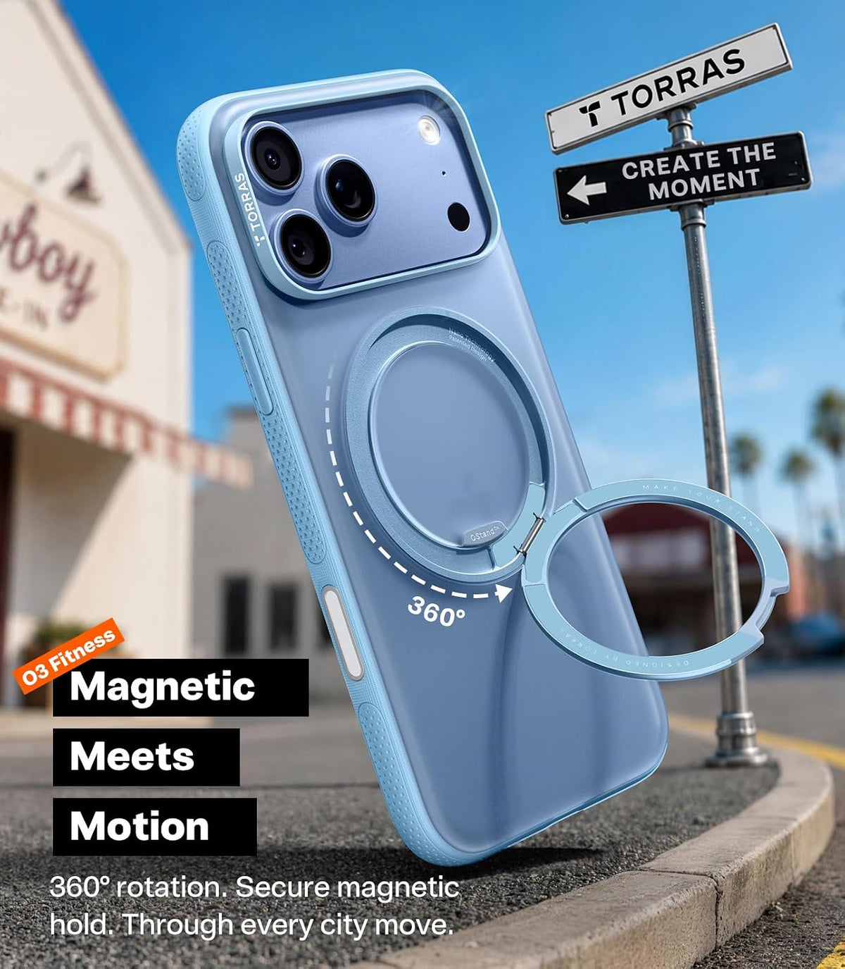 Torras Ostand O3 Light Case for iPhone 18 Pro Max - Blue #color_blue