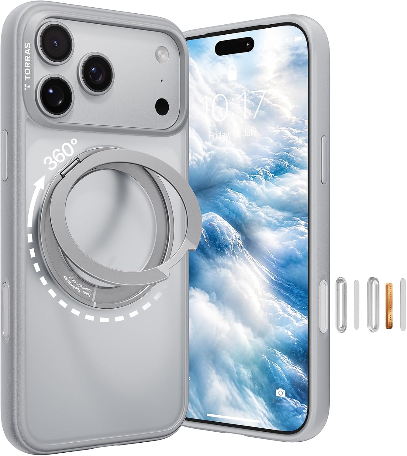 Torras Ostand O1 Guardian Case for iPhone 18 Pro - Grey #color_grey