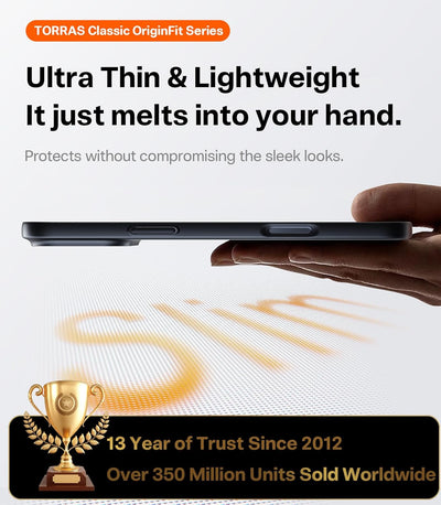 TORRAS SlimFit MagSafe Black Case for iPhone 17 Pro Max / 17 Pro / Air / 17