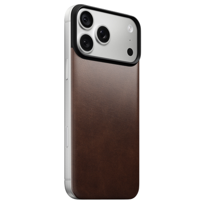 Nomad Mag Leather Back for iPhone 18 Pro Max - Rustic Brown (Horween Leather) 