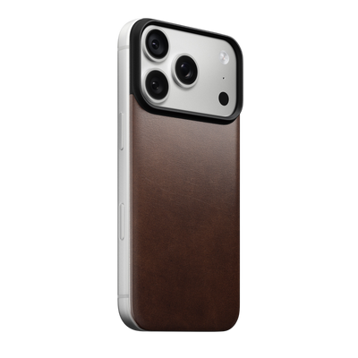 Nomad Mag Leather Back for iPhone 18 Pro - Rustic Brown (Horween Leather) 