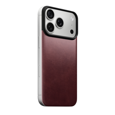 Nomad Mag Leather Back for iPhone 18 Pro - Burgundy Chromexcel (Horween Leather) 