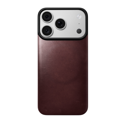 Nomad Mag Leather Back for iPhone 18 Pro - Burgundy Chromexcel (Horween Leather), view 2 