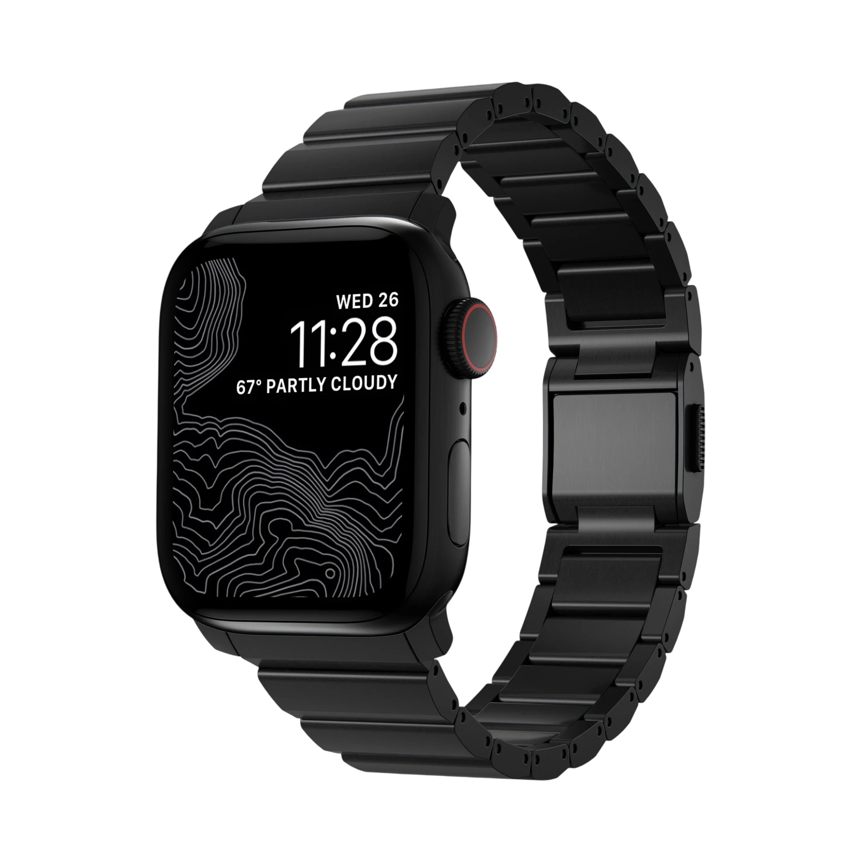 سوار من التيتانيوم من الأجهزة الطبيعية من نوماد لساعة أبل 42 ملم / 41 ملم