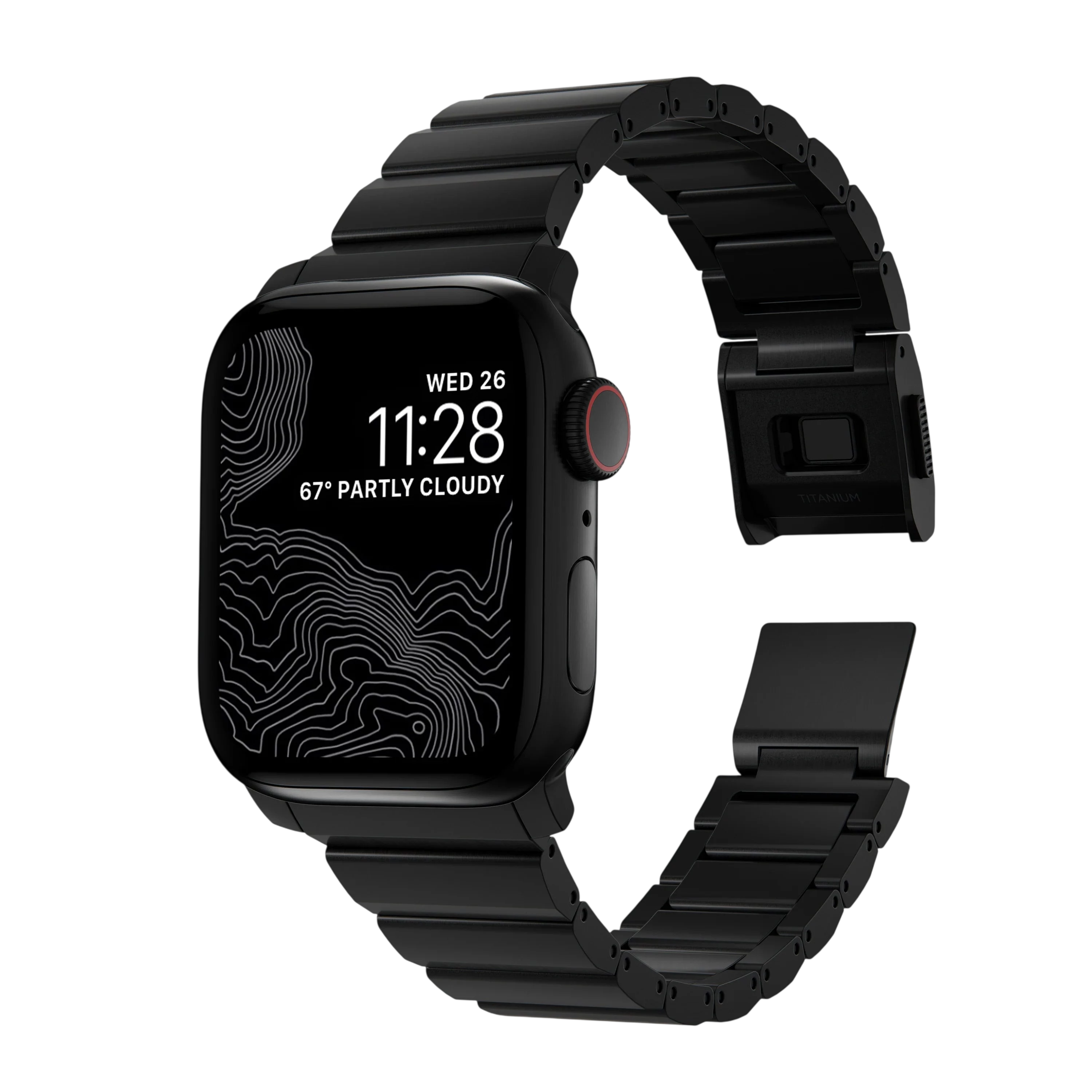 سوار التيتانيوم من الأجهزة الطبيعية من نوماد لساعة أبل 49 ملم / 46 ملم