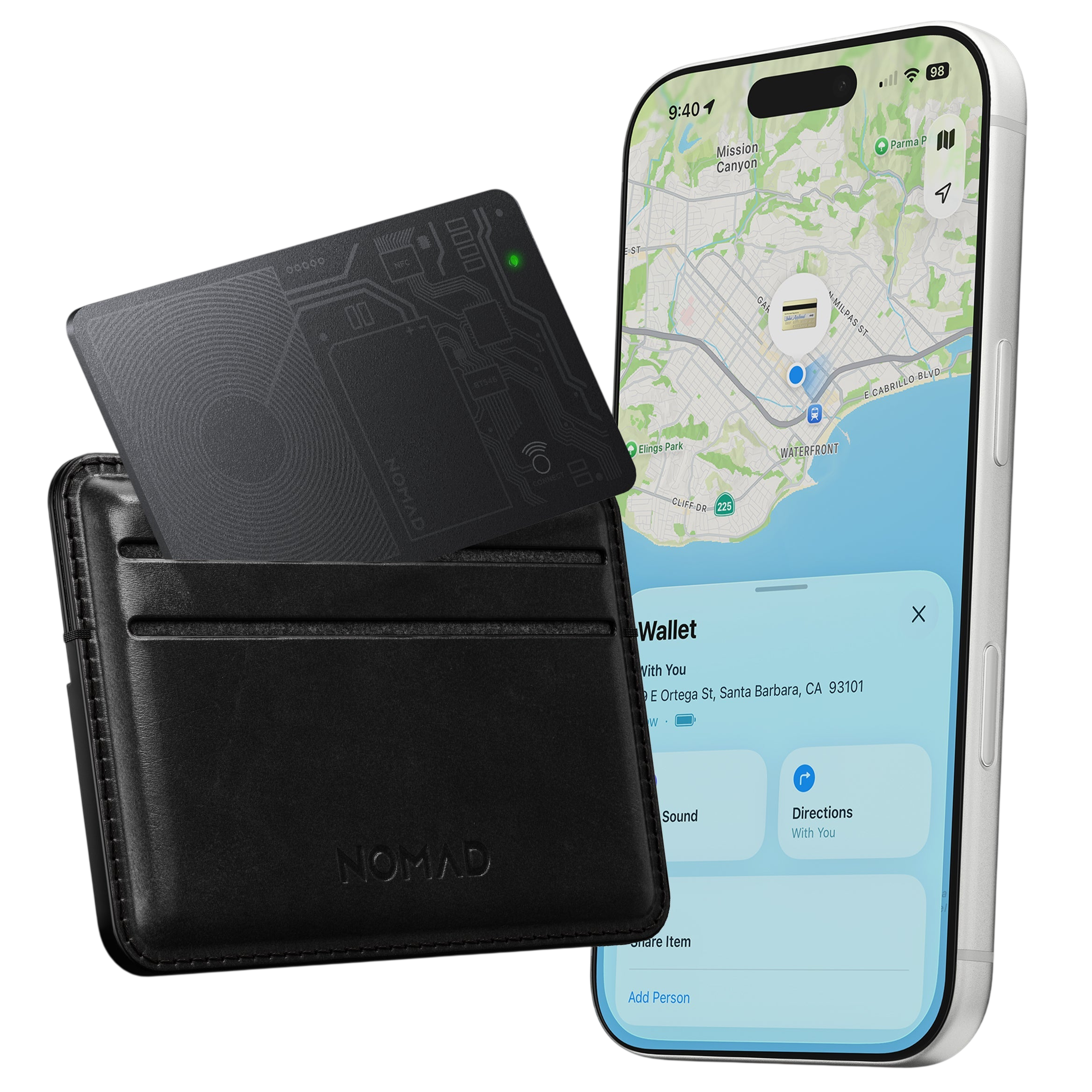 Nomad Tracking Card Air (V2) - Find My - Black 