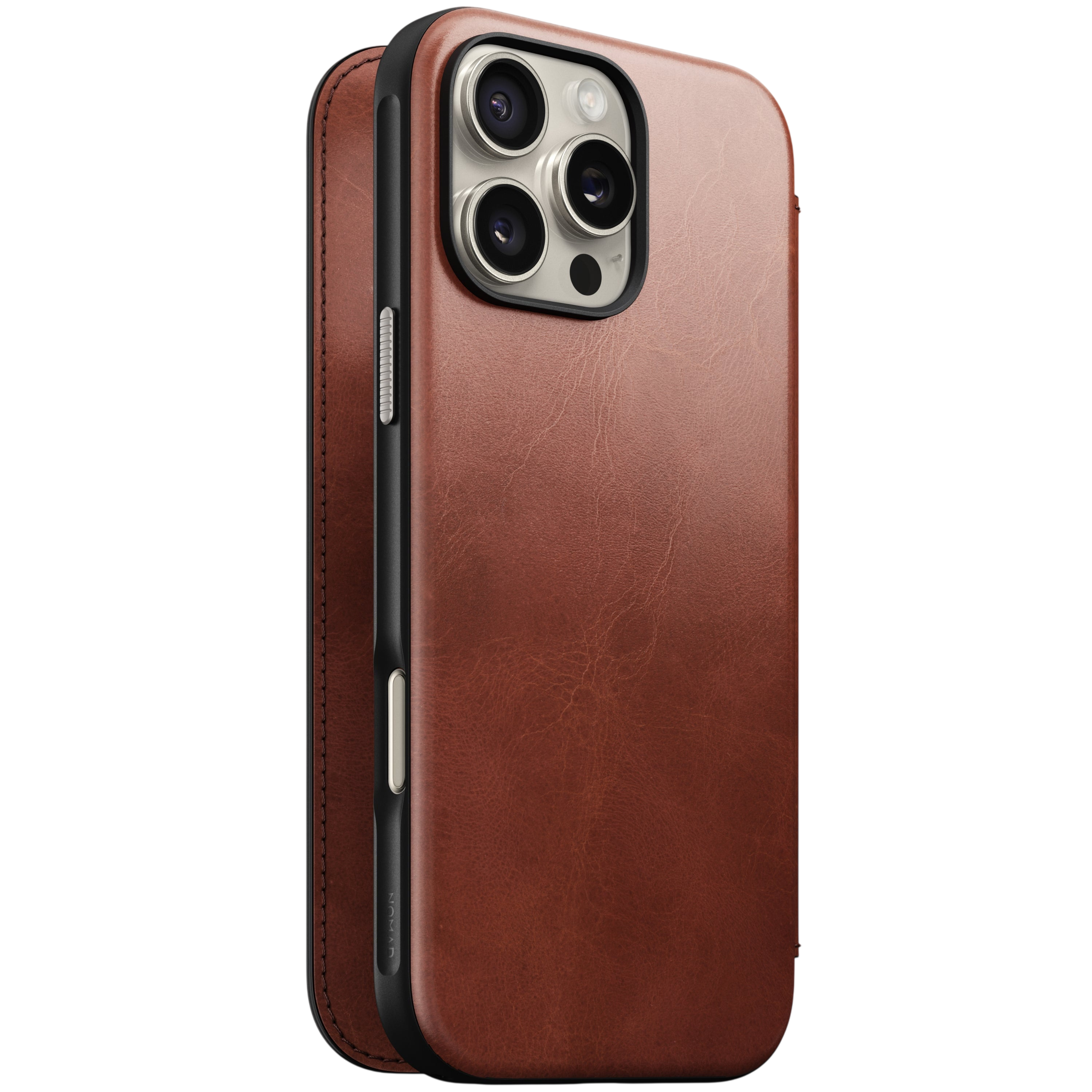 حافظة جلدية حديثة Nomad Modern Leather Folio لهاتف آيفون 16 برو ماكس (جلد Nomad)