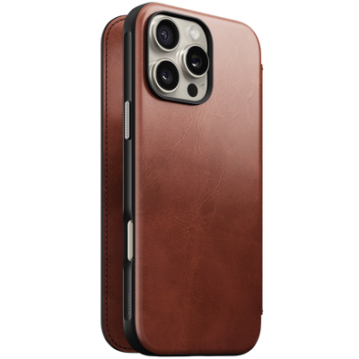 حافظة جلدية حديثة Nomad Modern Leather Folio لهاتف آيفون 16 برو ماكس (جلد Nomad)