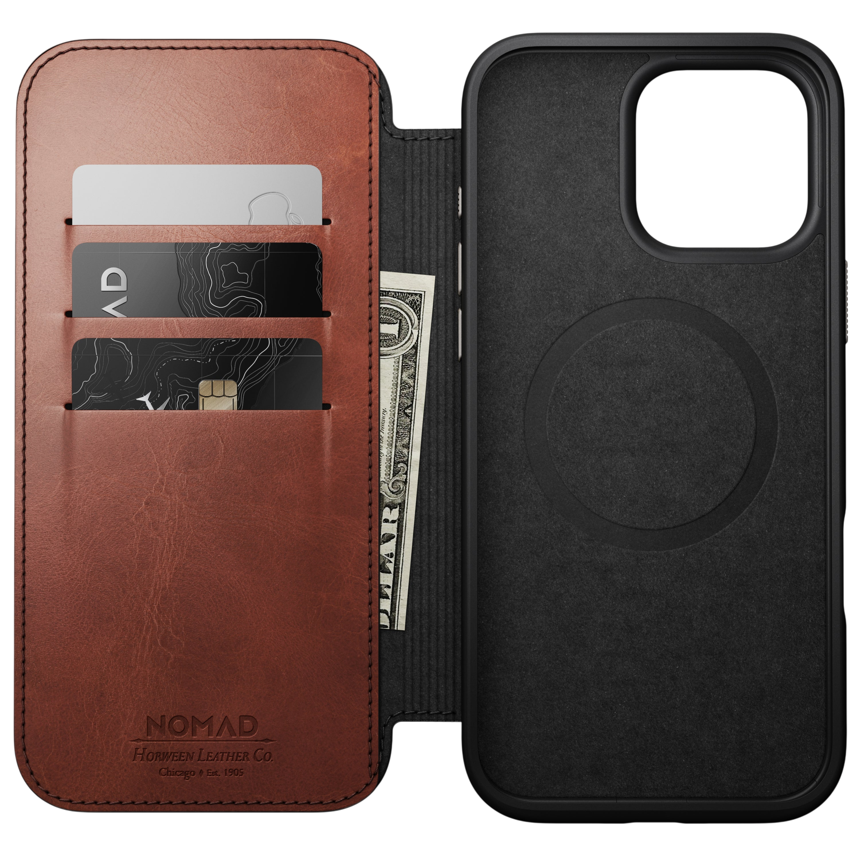 Nomad Modern Leather Folio Case for iPhone 16 Pro Max (Nomad