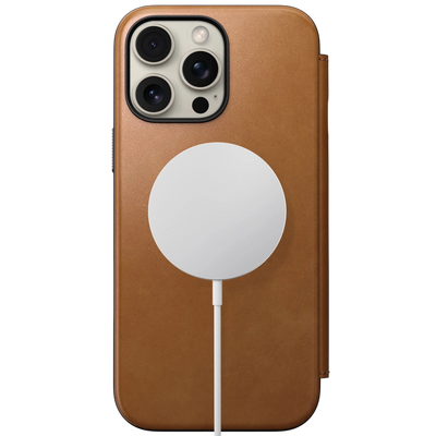 حافظة Nomad Modern Leather Folio لهاتف iPhone 16 Pro Max - تان إنجليزي