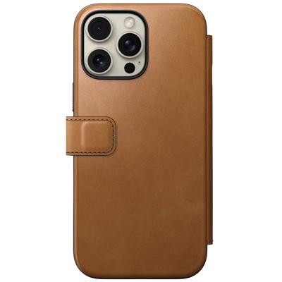 حافظة Nomad Modern Leather Folio لهاتف iPhone 16 Pro Max - تان إنجليزي