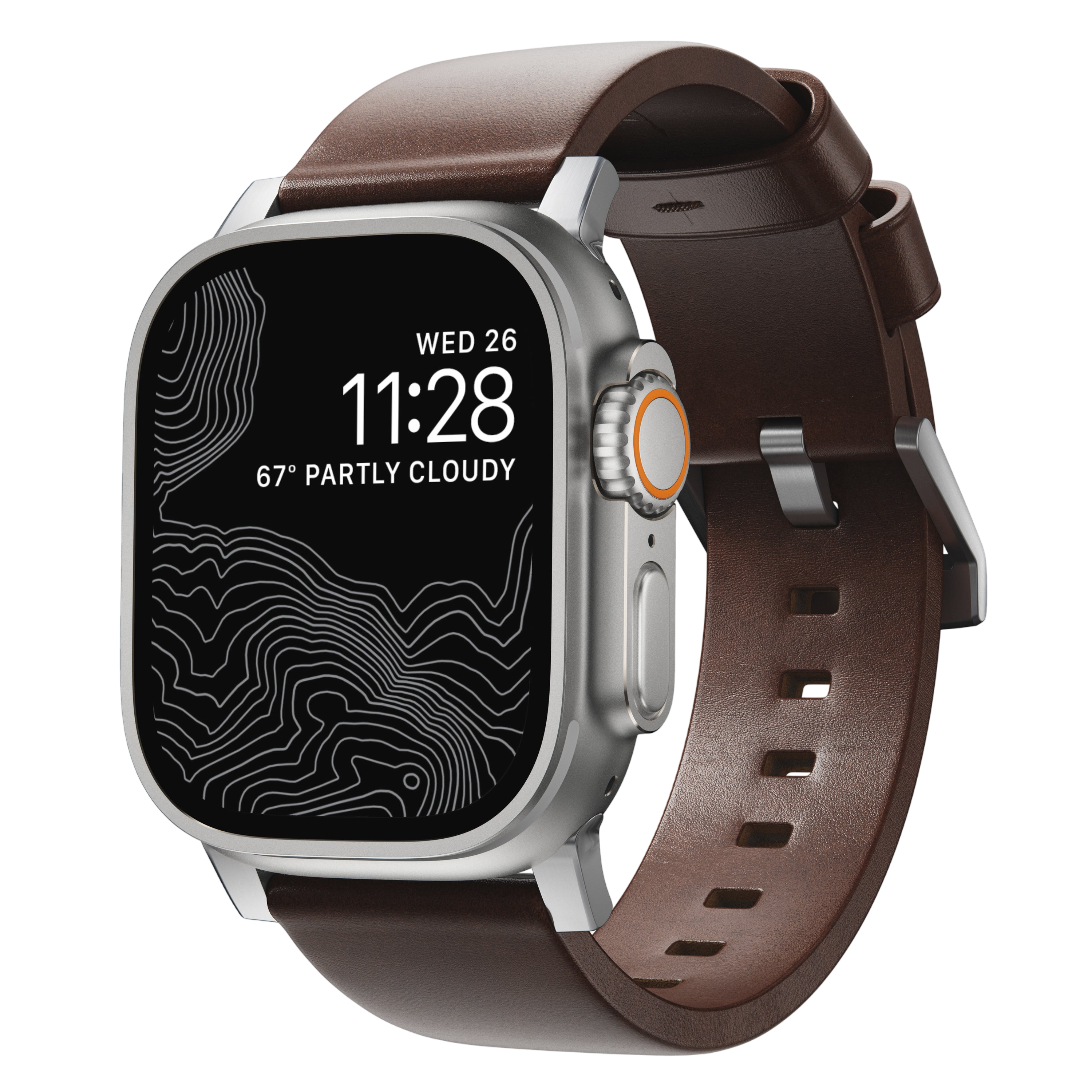 Nomad Modern Band for Apple Watch 49mm / 46mm / 45mm (Brown / Horween Leather)