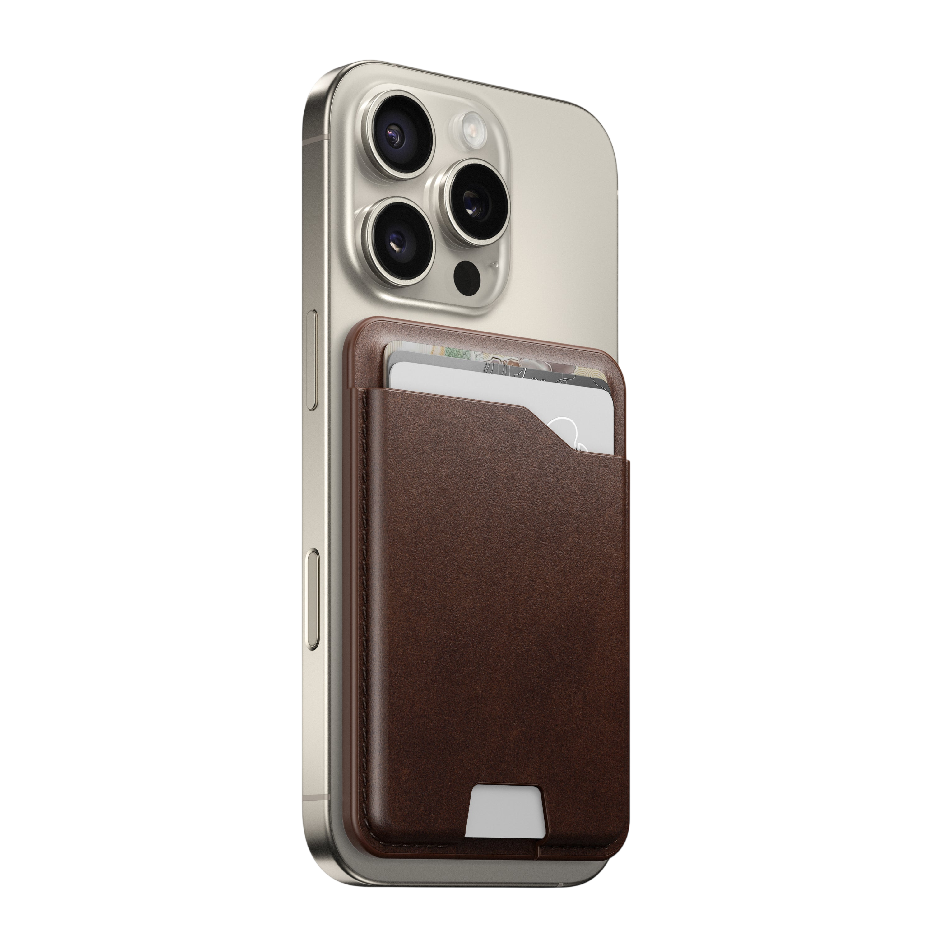 Nomad Leather Mag Wallet with Find My Tracking