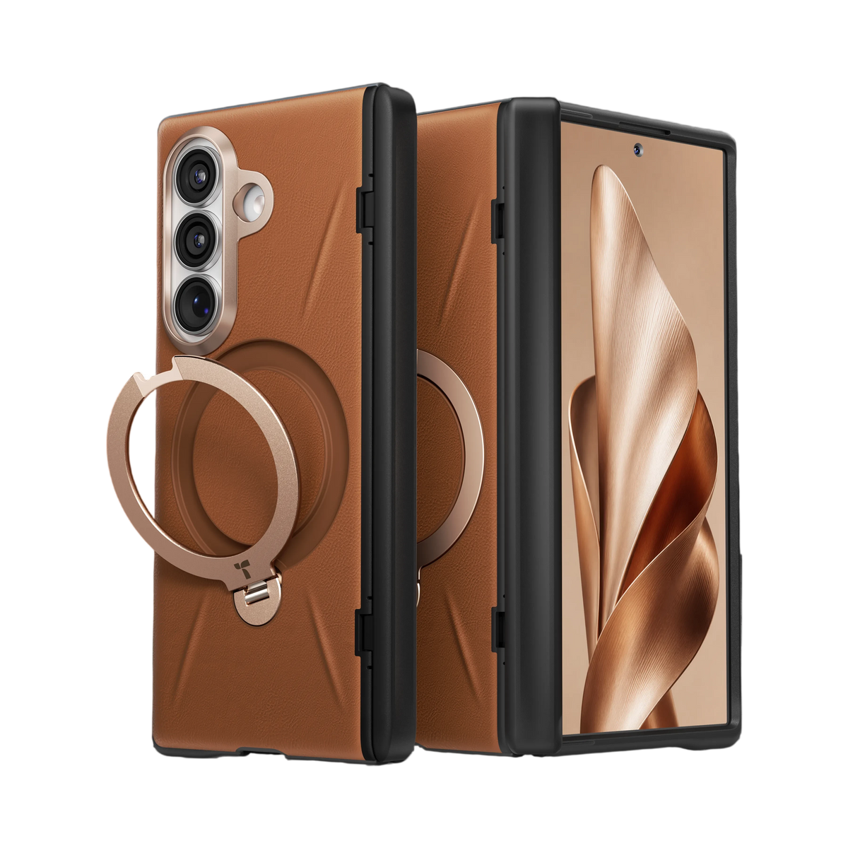 Torras Ostand Q3 VegSkin for Samsung Galaxy Z Fold 8 Ultra - Amber Brown 