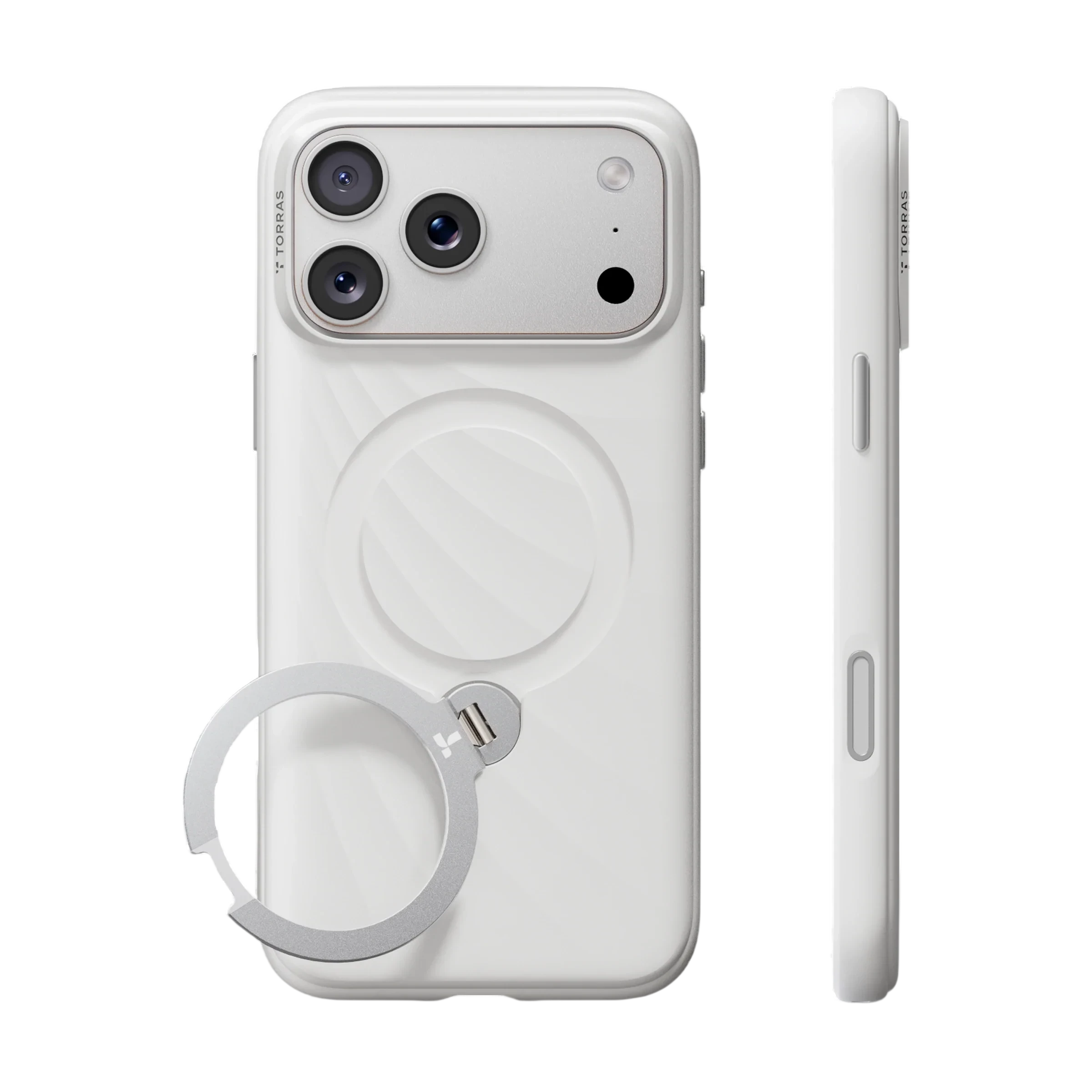 Torras Ostand Q3 Silicone Case for iPhone 18 Pro Max - White 