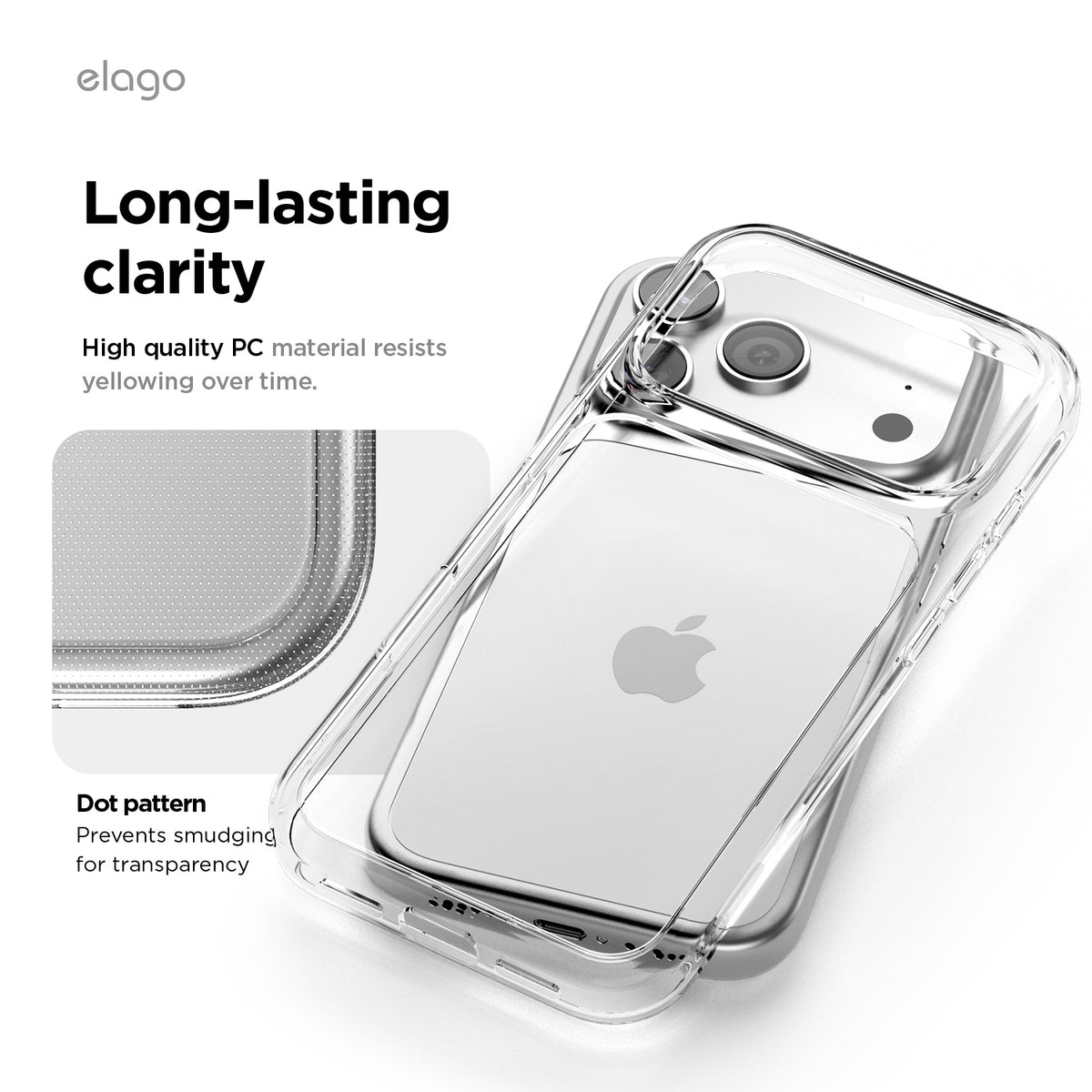 Elago Hybrid Clear Case for iPhone 17 Pro / iPhone 18 Pro