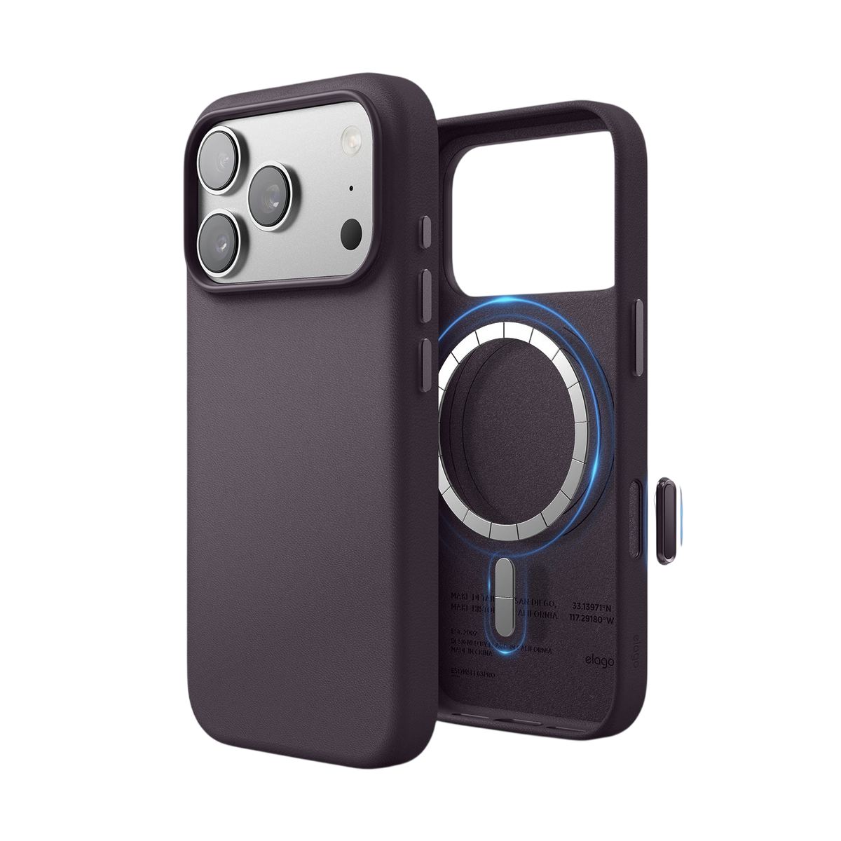 Elago MagLeather Case for iPhone 17 Pro / iPhone 18 Pro - Deep Purple 