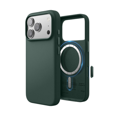 Elago MagLeather Case for iPhone 17 Pro / iPhone 18 Pro - Midnight Green 