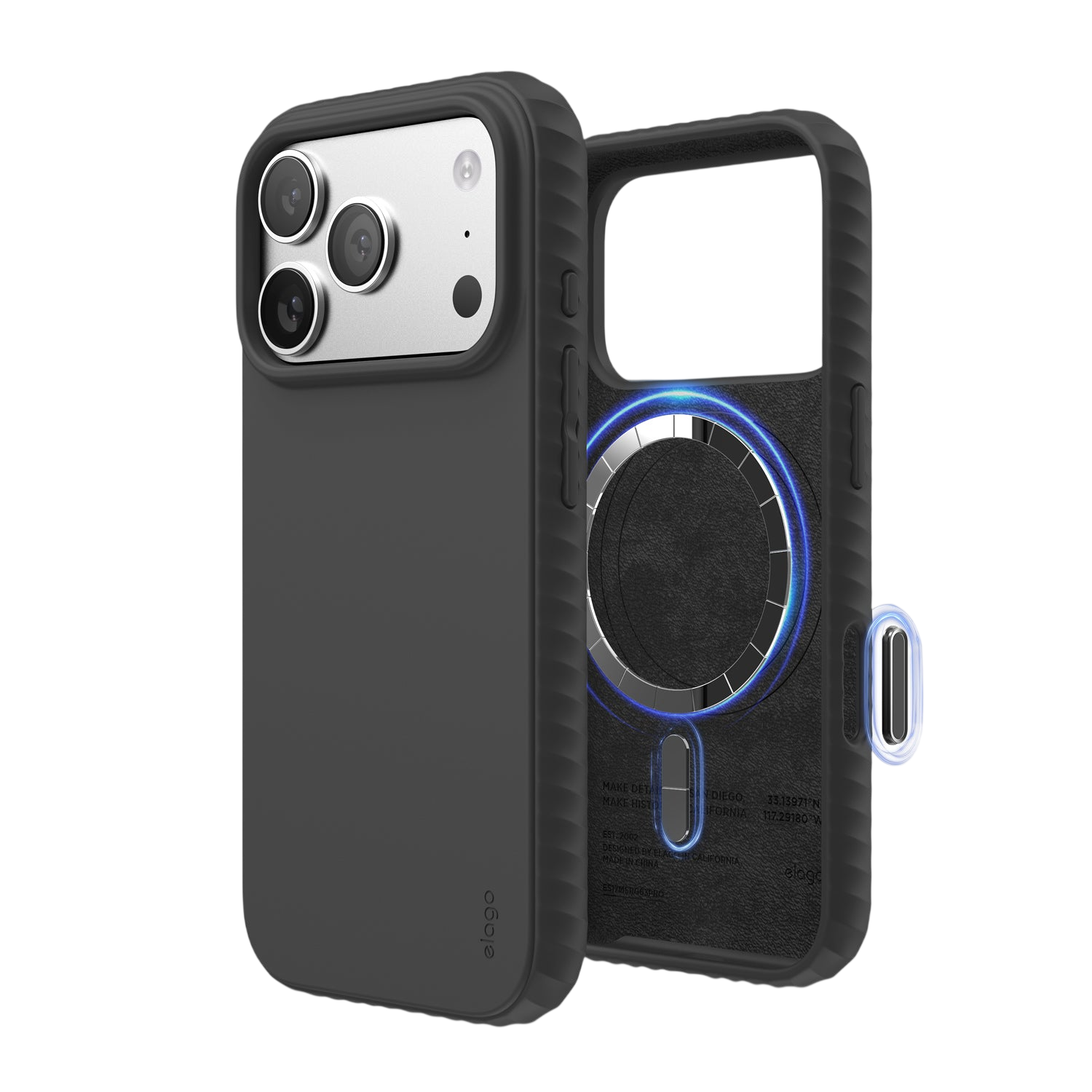 Elago MagRidge Silicone Case for iPhone 17 Pro / iPhone 18 Pro - Black 