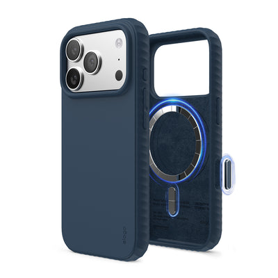 Elago MagRidge Silicone Case for iPhone 17 Pro / iPhone 18 Pro - Jean Indigo 