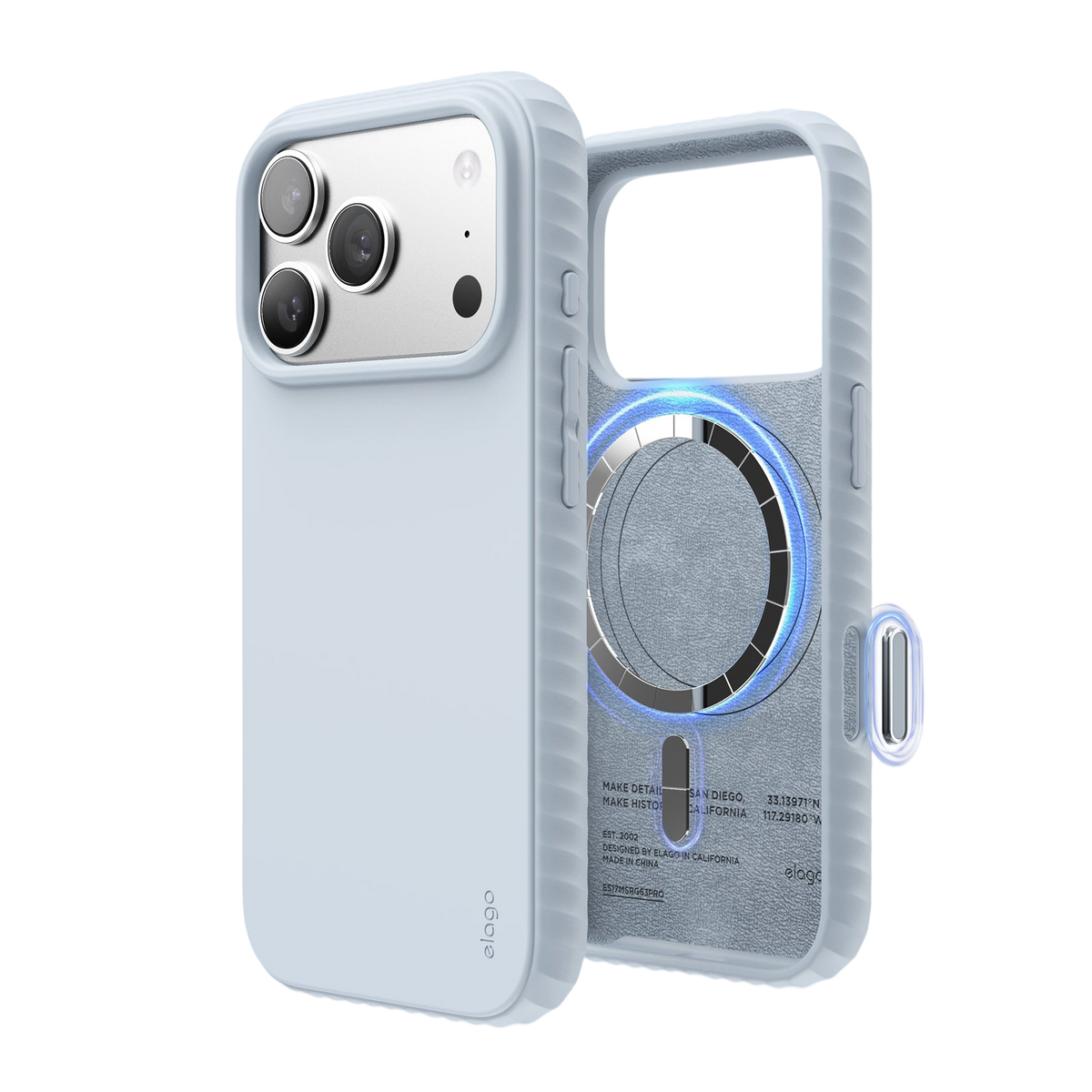 Elago MagRidge Silicone Case for iPhone 17 Pro / iPhone 18 Pro - Light Blue 
