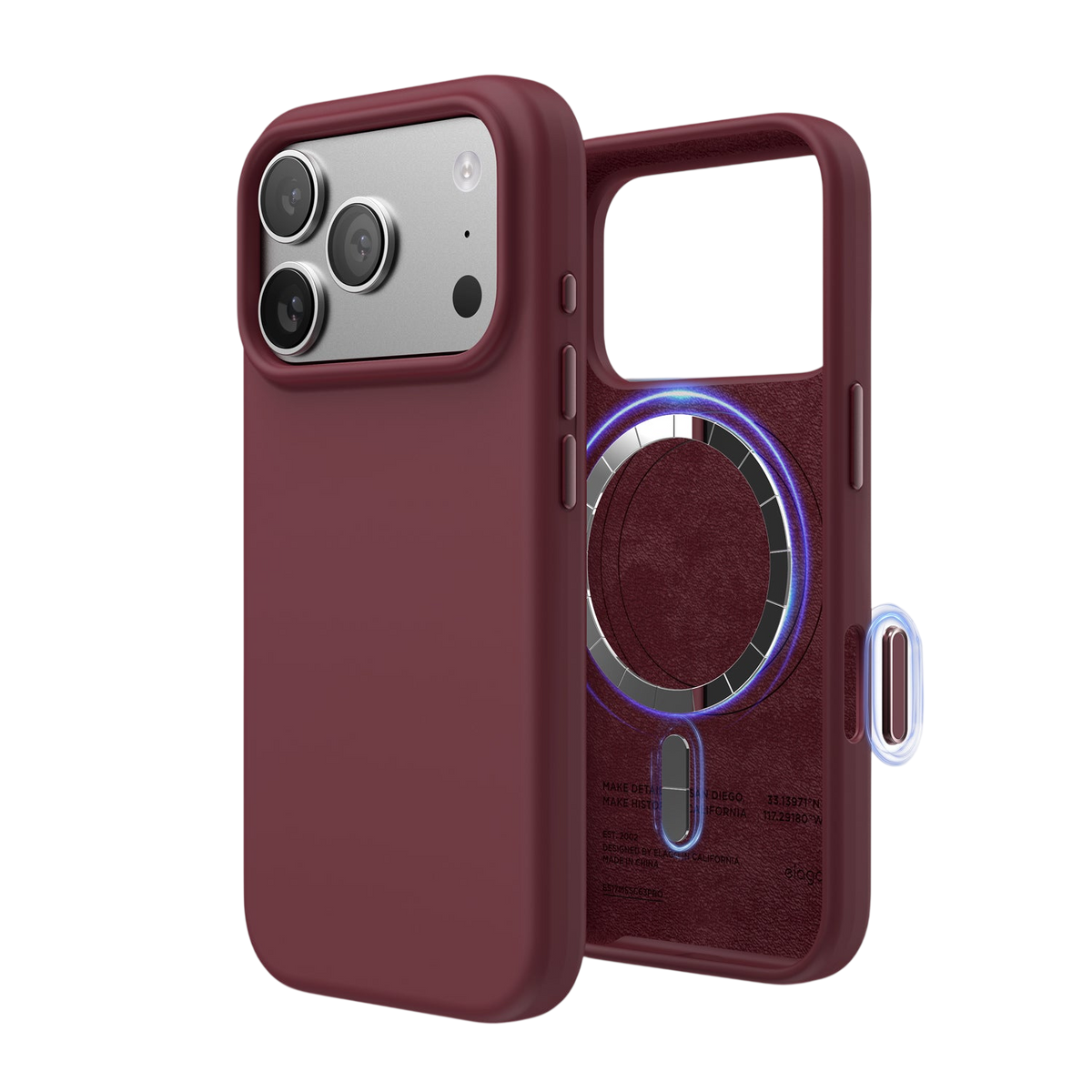 Elago Mag Silicone Case for iPhone 17 Pro / iPhone 18 Pro - Burgundy 