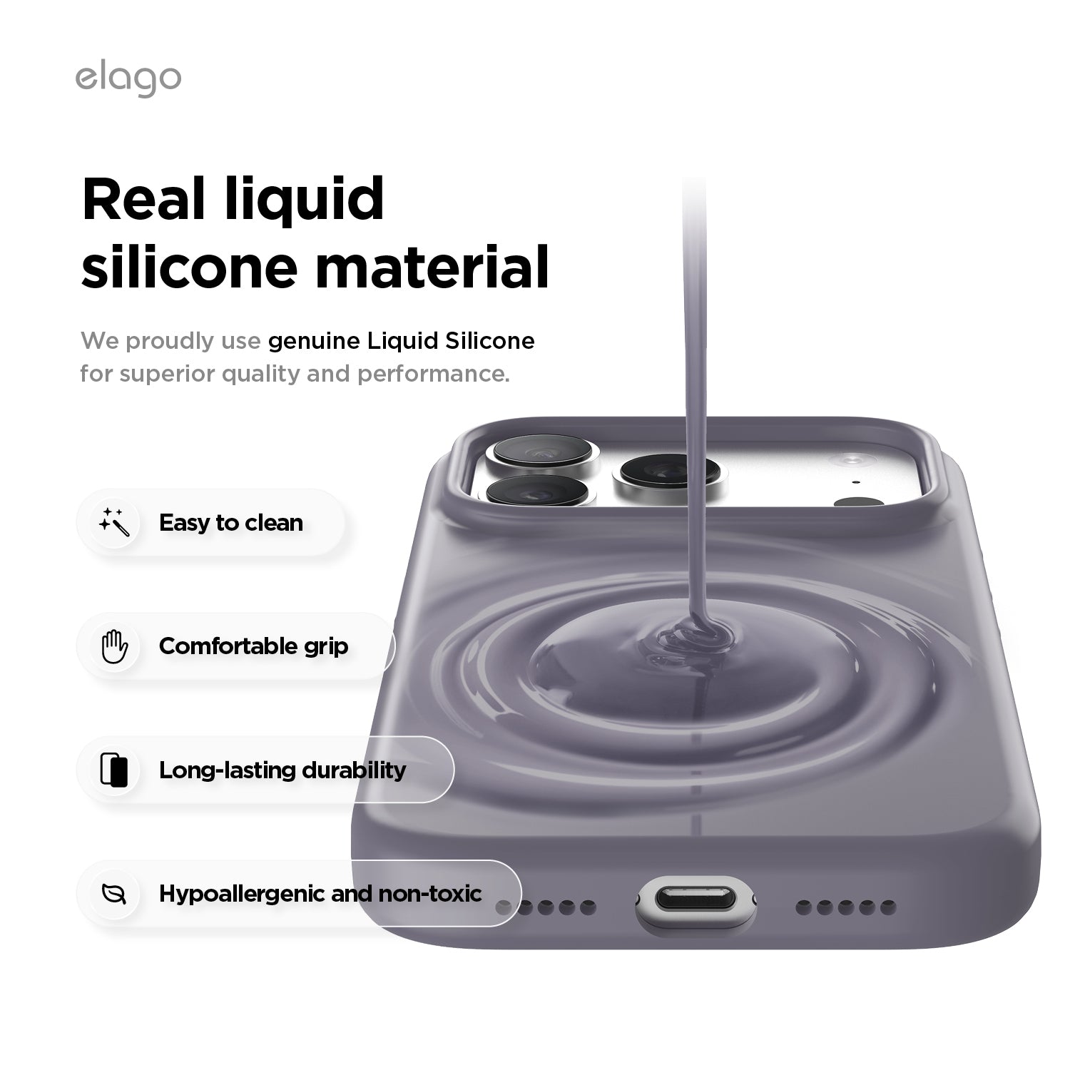 Elago Mag Silicone Case for iPhone 17 Pro / iPhone 18 Pro - Deep Lavender 